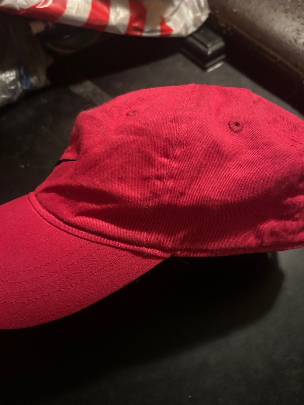 Nike Red Cap with Black Swoosh - Men's Casual Hat - Picture 3 of 8